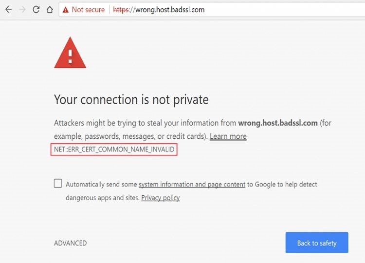 ERR_CERT_COMMON_NAME_INVALID là gì? Cách khắc phục đơn giản, nhanh ...